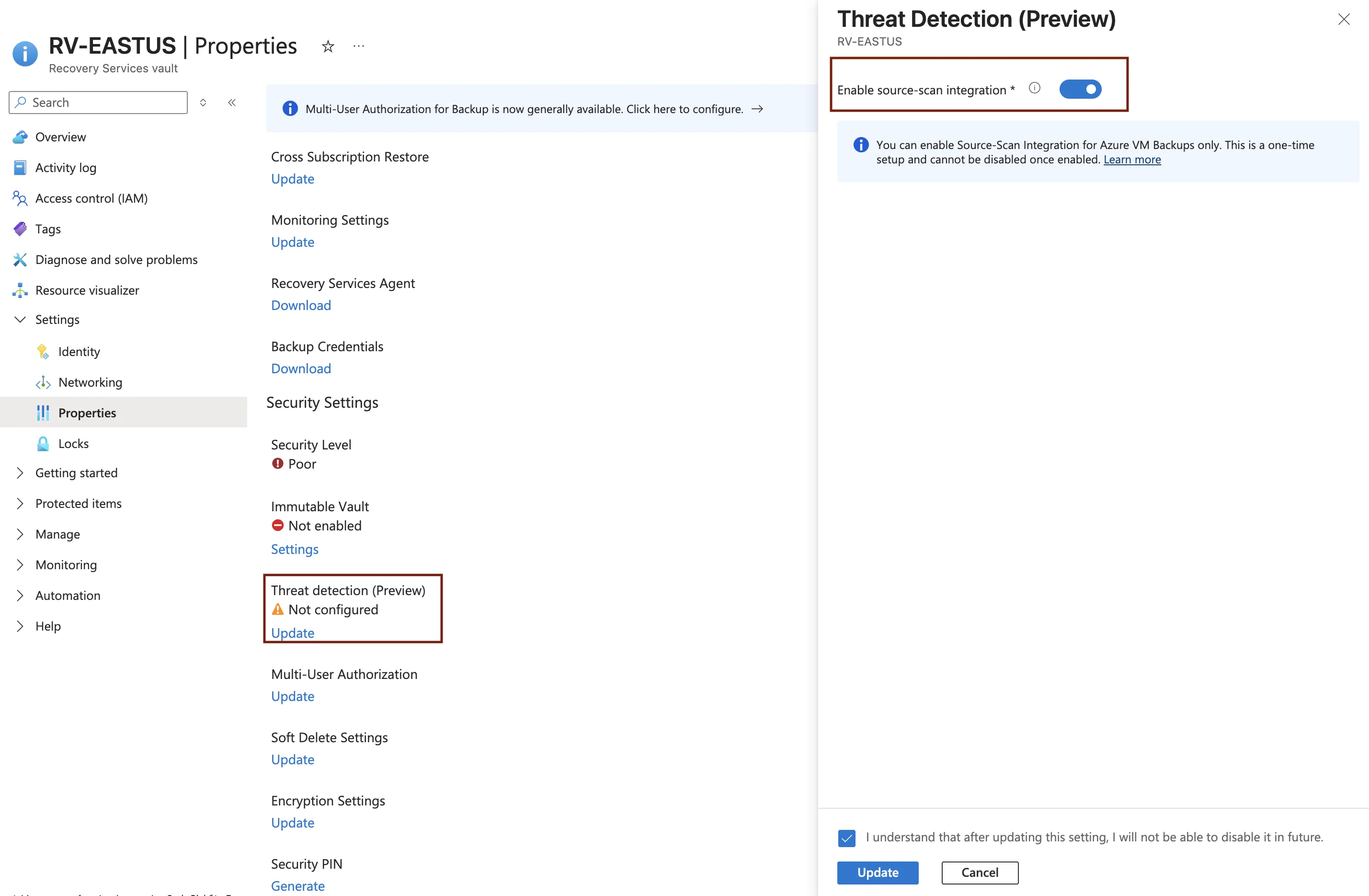 Azure Backup Threat Detection schützt Restore Points vor Ransomware
